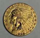 AU+ 1928 Indian Head Gold Quarter Eagle w/ Scratches, U.S. $2.50 Almost UNC