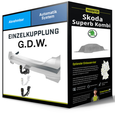 Abnehmbare Anhängerkupplung für SKODA Superb Kombi 23- IV Typ NZ5 G.D.W. NEU