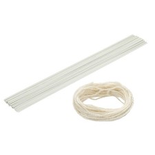 50Pcs 2 Gauge Floral Wire, 15.75" Length Flower Stem with Twine, White