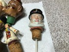 vintage lot bottle stoppers moving eyes tounge- Beefeater- carved head etc. — photo 7