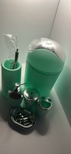 Green/Silver Plastic Modern Glossy 5pc Bathroom Set: Trash, Dispenser, Cup