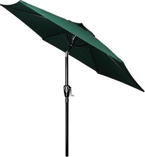 Patio Umbrella 2.3m Parasol AUCTION 7.5ft 6 Sturdy Ribs Outdoor Garden Green