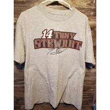 Tony Stewart NASCAR  2009 Daytona Win T-Shirt Size Men's Large Racing Gray