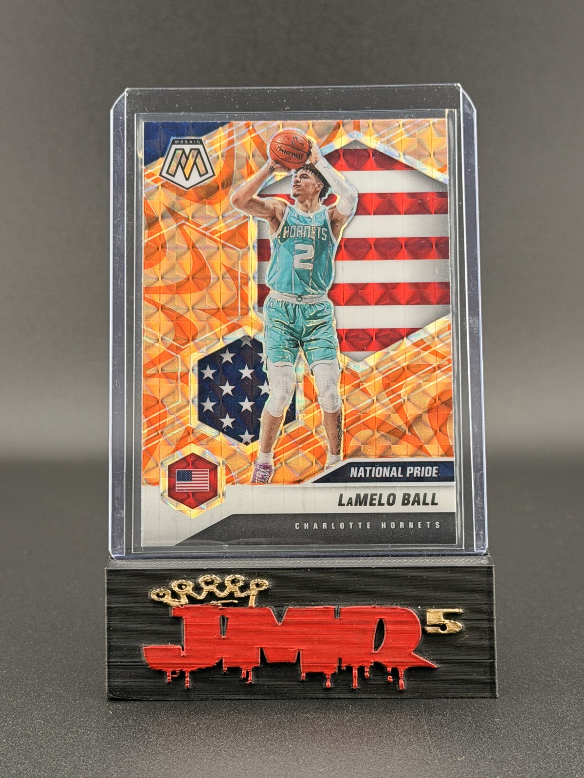 2020-21 Panini Mosaic - National Pride LaMelo Ball #257 Reactive Orange Prizm
