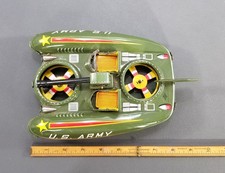RARE Daiya Tin Litho U.S. Army Hovercraft Ffriction Toy Made in Japan