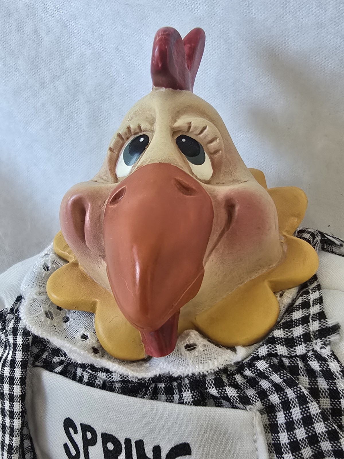 Vtg Russ Berrie Co. Over the Hill “Spring Chicken” Hand Painted Figurine #2913