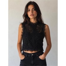 Elegant Black Lace Sleeveless Camisole