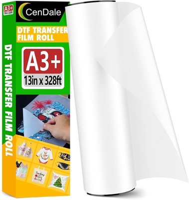 CenDale DTF Transfer Film Roll 13in x 328ft Matte Clear