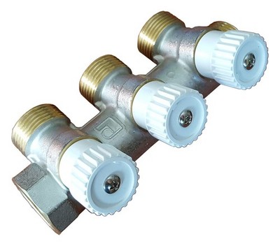 Robuster hochwertiger Messing 2/3/4 Abschnitte 3/4'' Wasserverteiler Verteiler Luxor