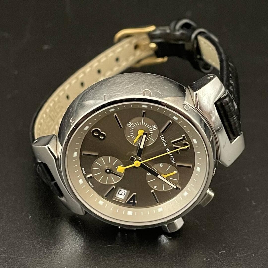 Louis Vuitton Tambour Chronograph SS Q1322 Quartz Good  display picture 2