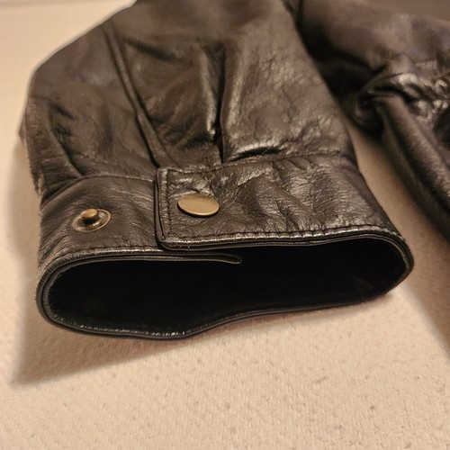 Vintage John Ashford Jacket Men's XL SOFT Black Leather Full Zip Collared NICE - Picture 3 of 14