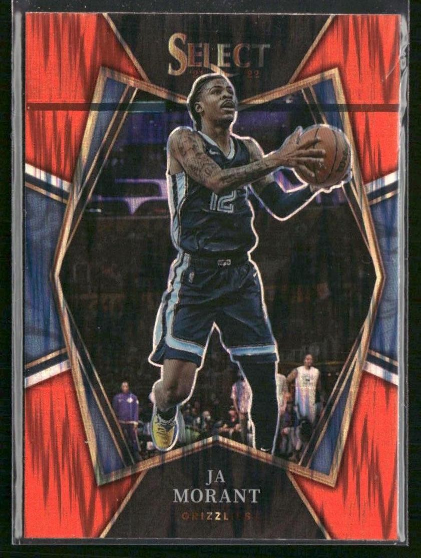 2021-22 Panini Select Ja Morant Orange Flash Prizms #125 Memphis Grizzlies