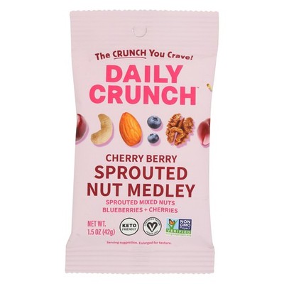 Daily Crunch Sprouted Nut Medley Cherry Berry Mix 1.5 Oz Snack