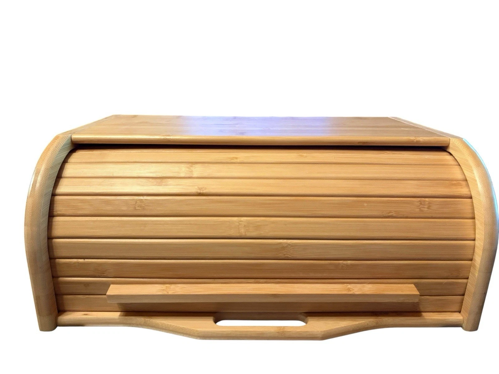 Premium Presents Bamboo Bread Box Storage Kitchen Counter Natural Wood Large