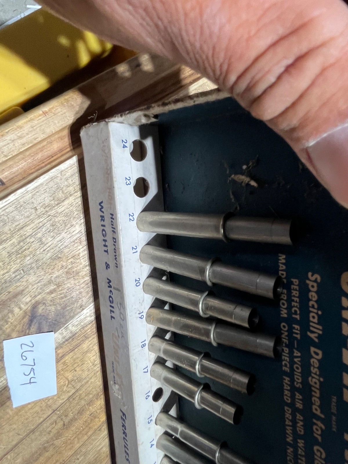 Vintage  Wright & McGill Fly Fishing Rod Ferrules Nickel silver Display  (26754)