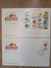 Guernsey Issue Rupert Bear Stamps x 2 Miniature Sheet 1993 First Day Cover