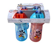 2 Sets The First Years Disney Mickey Mouse Flip Top Straw Cups 10oz 2-Pack New