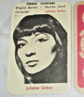 Juliette Greco 50er Jahre Maple Leaf französische Filmstars Kaugummi Karte