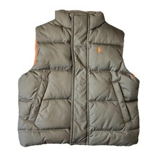 Polo Ralph Lauren Puffer Vest Green Kids 2T Boys Full Zip Button Pony Logo