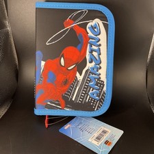 Amazing Spiderman Zip Around Pencil Case W/ Mini Sharpener Ruler  Eraser Marvel