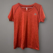 RABBIT EZ Tee Women’s Large Heathered Orange Short Sleeve Running Shirt VGUC