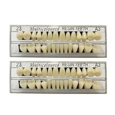 56 Pcs False Teeth Fake Teeth 2 Sets Synthetic Resin Dental Tooth, Upper Lowe...