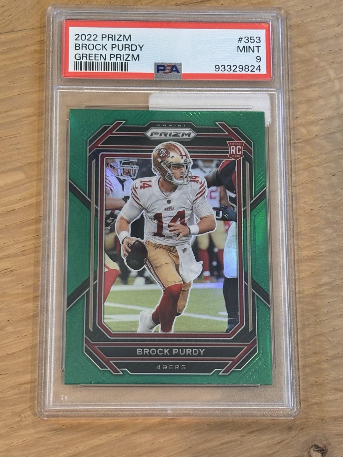 2022 Panini Prizm Brock Purdy Green Prizm #353 (RC) Rookie PSA 9 MINT