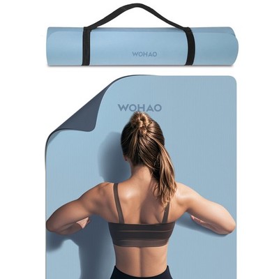 Extra Thick 8mm Yoga Mat, 72''x28'' Non Slip Exercise Mat, Reversible 2-Sided D...