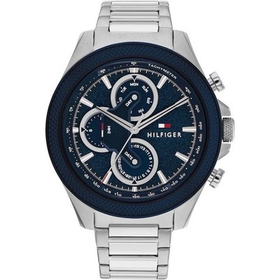 ORIGINAL TOMMY HILFIGER 1792080 MARINEBLAU SILBER CLARK UHR - BRANDNEU IN BOX