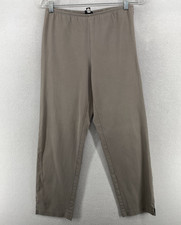 EILEEN FISHER Pants S Stretch Organic Cotton Twill Tapered Ankle Side Zip Gray