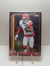 Xavier Worthy 2025 Topps Chrome Football Base Card #145 Kansas City Chiefs