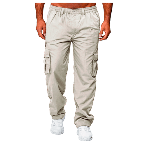 Herren Freizeit Cargohose Lockere Passform Mehrere Taschen Baumwolle Arbeitshose Outdoorbekleidung - Bild 11 von 11