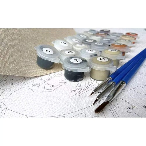 Paint by Numbers Kit - DIY Painting Kit - Gift Idea - Cat's Reflexion - 3 Sizes - Picture 2 of 4