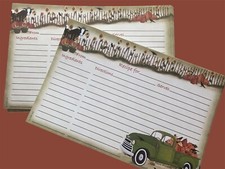 Fall Truck & Pumpkins Recipe Cards 4x6โ Made In The USA, 20