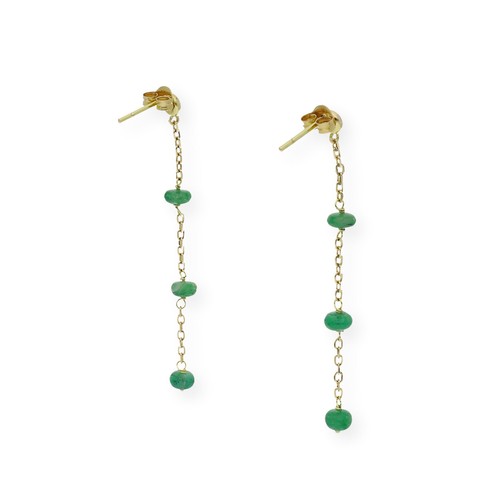 Pendientes Esmeradas Perlas Oro 18 K Complementos de Mujer Joyería de Moda - Imagen 6 de 16
