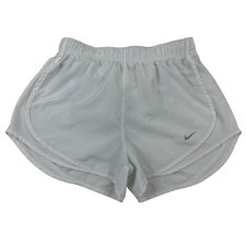 Nike Dri-Fit Tempo Brief-Lined Running Shorts White Womens Size S 100% Polyester
