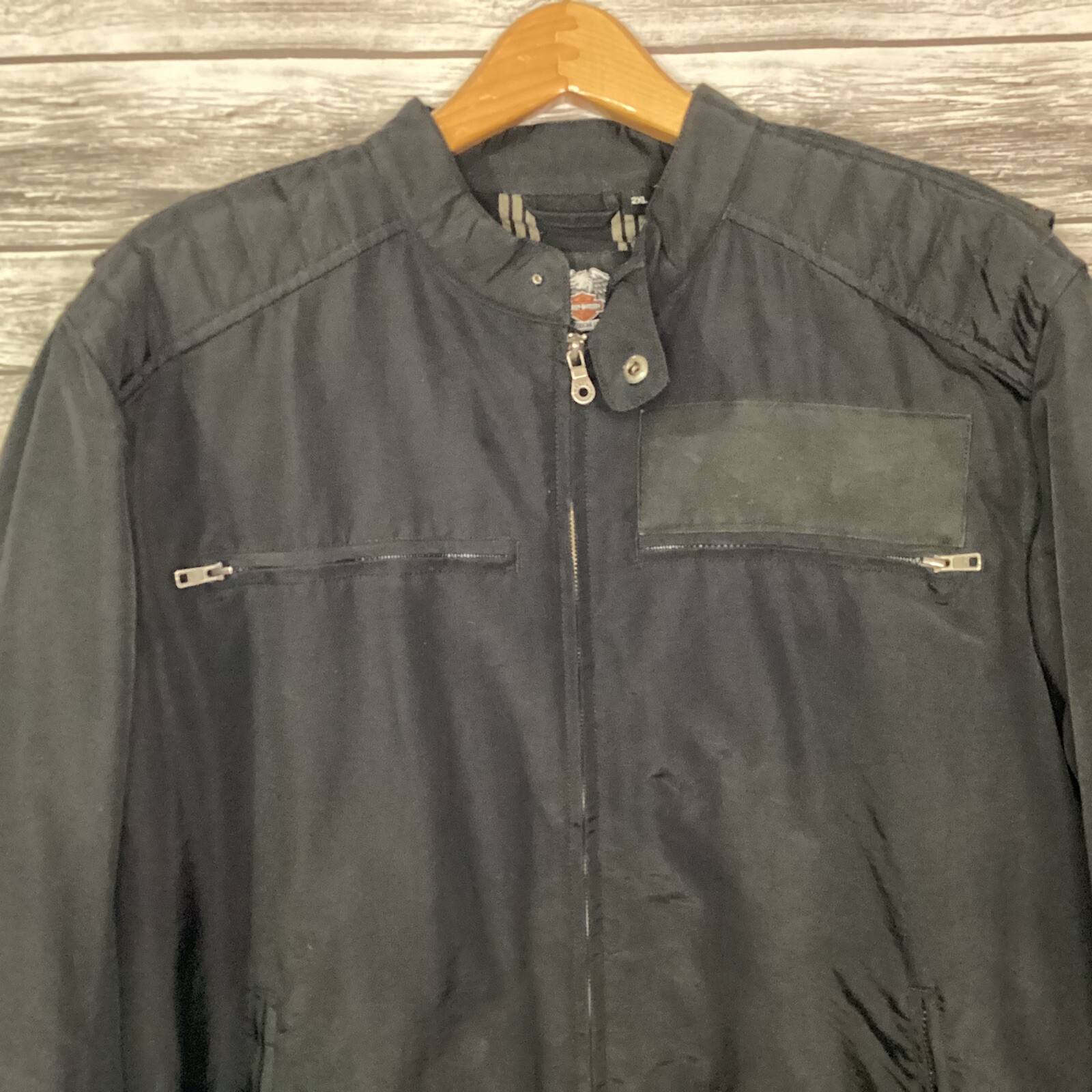 Harley Davidson Jacket Mens 2XL Black Flannel Lined B… Gem