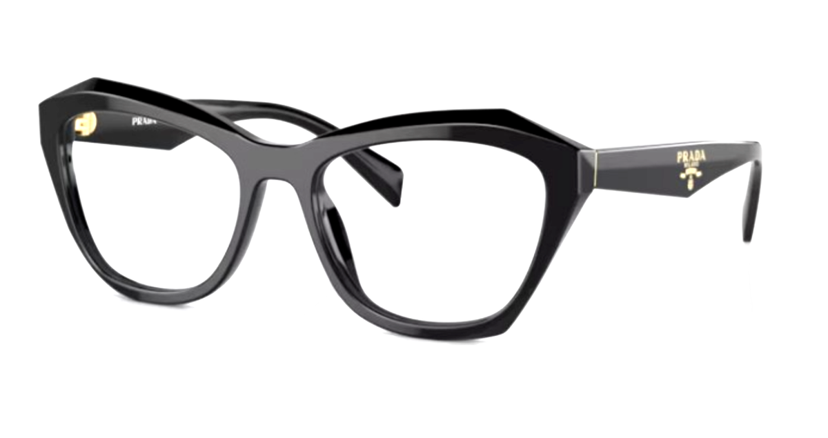 New Prada Reading Glasses VPR A20 16K-1O1 54-18 135 Black Cat Eye