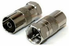 ASCL 2 x Coax Socket Female F Plug Male Connector TV Satellite Aerial Cable