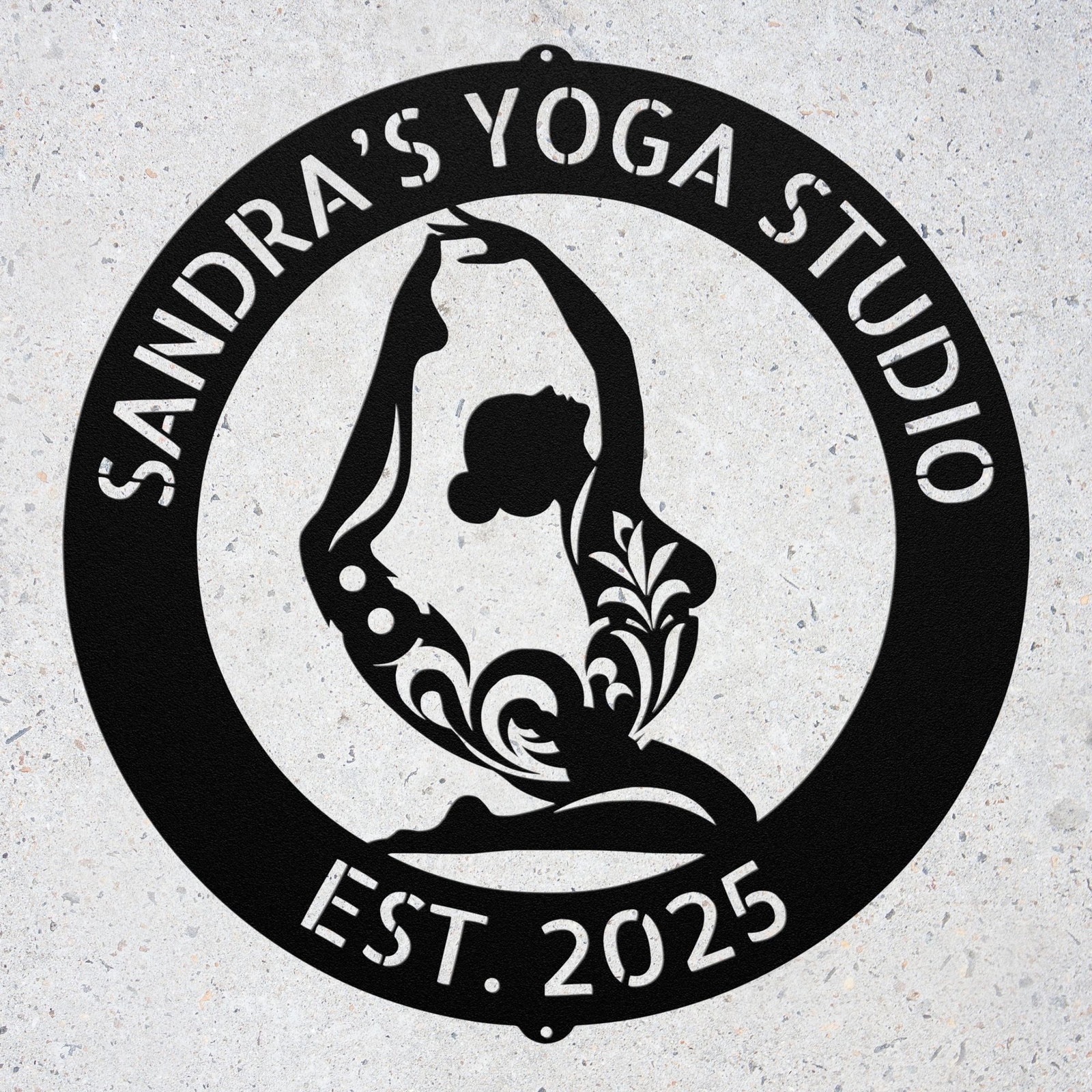 Custom Yoga Metal Sign Personalized Yoga Wall Art Studio Decor Yoga Lovers Gifts