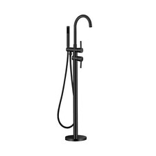 Floor Mounted Freestanding Bathtub Faucet Black Tub Filler Brass Bathroom Tub...