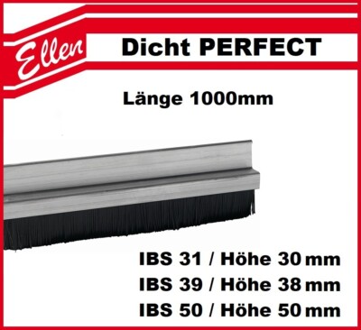 ELLEN 1000 mm 1 m 100 cm Türdichtung Aufschraub Bürstendichtung IBS 31 / 39 / 50