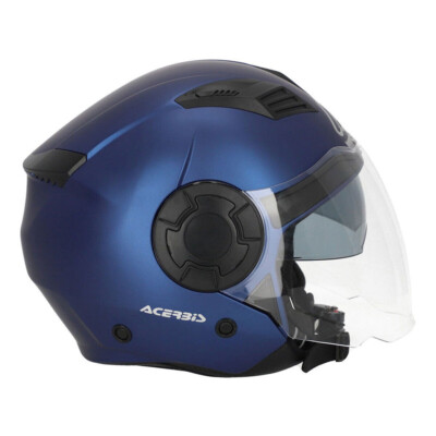 M Medium Jet Vento Open Face Motorbike Helmet w Visor Matt Dark Blue