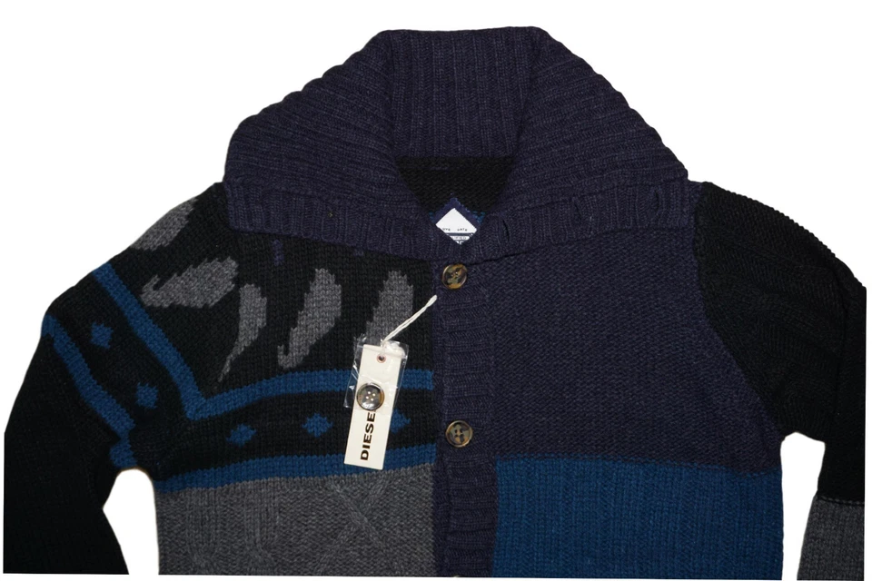 DIESEL K-MIX CARDIGAN NAVY/BLACK SIZE L 100% AUTHENTIC - Image 3 of 4