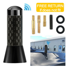 1.4inches Car Antenna Carbon Fiber Radio Fm Antena Black Kit Universal Screw Us