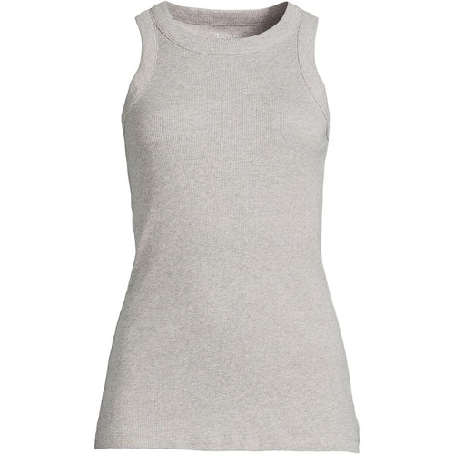 Lands' End Size 1X Solid Heather Gray rib knit tank, sleeveless NWT - Picture 2 of 2