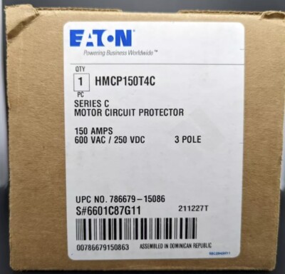 EATON/CUTLER HAMMER HMCP150T4C 150 AMP Type HMCP Motor Circuit Protector NEW