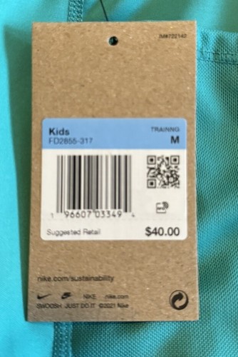 New Nike Girls 7-16 Dri-FIT One-Rise Leggings- Clear Jade White-Size-L -NWT $40 - Picture 5 of 6