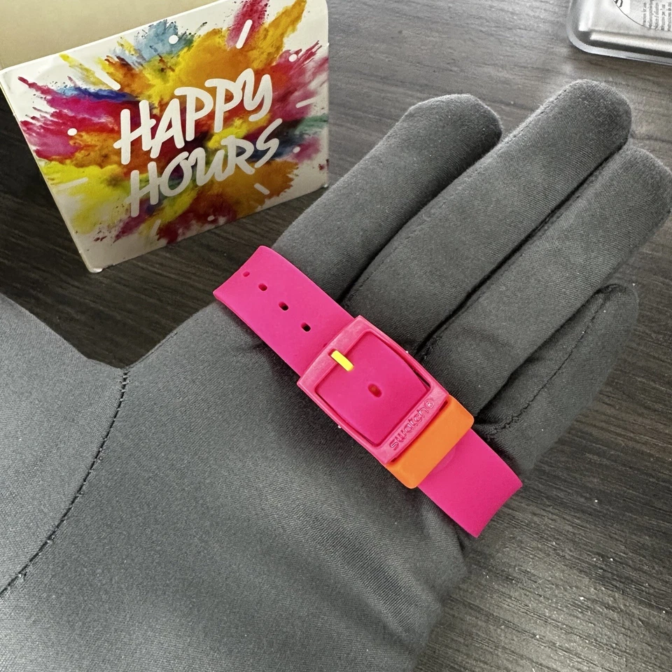 NEW✅ Swatch Women's Originals GP142 Pink Silicone Swiss Quartz Watch - Image 3 of 4