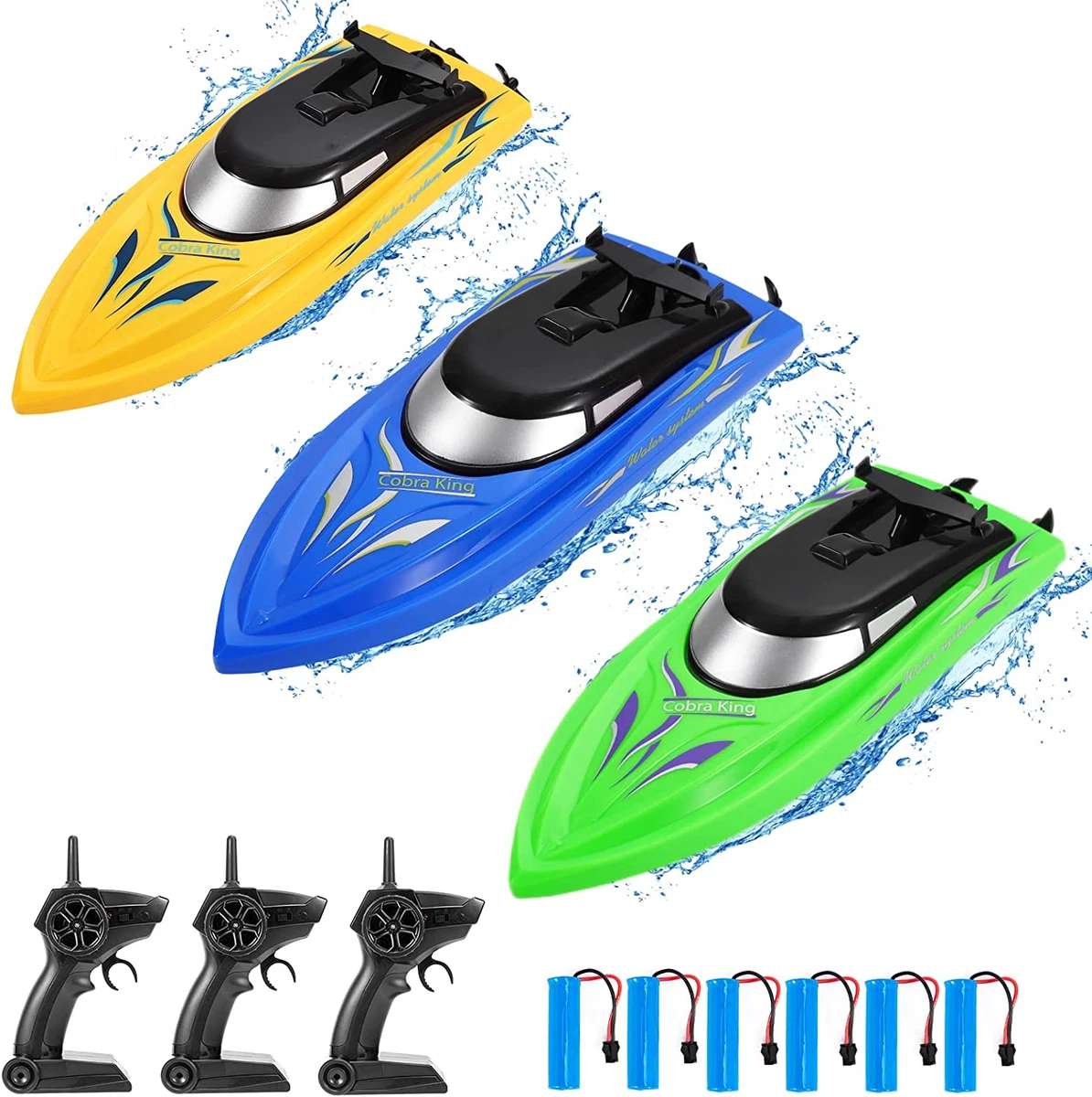 3 Pack RC Boat Remote Control Boats for Pools and Lakes for Kids